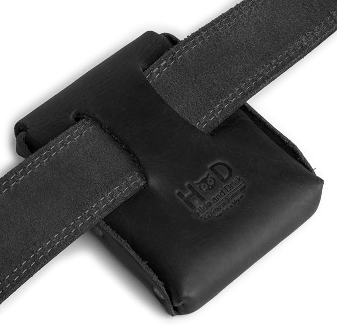 Hide & Drink, Waist Wallet, Holds Up to 20 Cards, Folded Bills & Coins, Charging Cables, Full Grain Leather, Handmade (Charcoal Black)