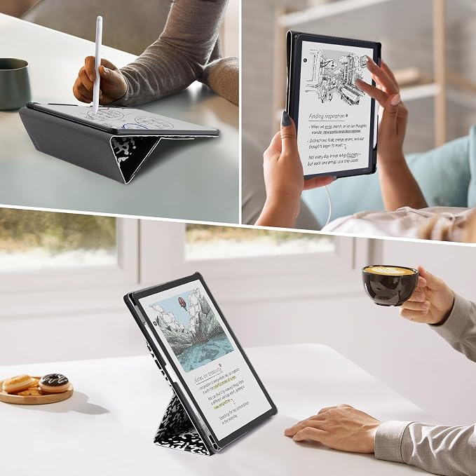 CoBak Case for 11" Kindle Scribe 3rd Generation 2025, Kindle Scribe Colorsoft with Two Viewing Angles - All New PU Leather Cover with Auto Sleep Wake, Pen Holder. Notebook
