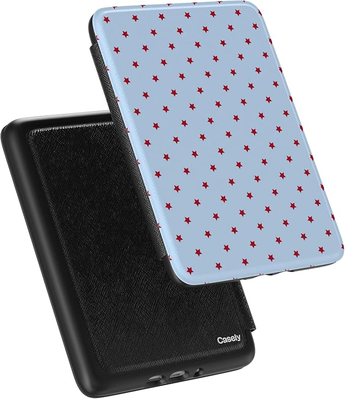 Casely Kindle Case | Tiny Stars | Red & Blue | 7” Kindle Colorsoft and 7” Kindle Paperwhite (12th Gen)