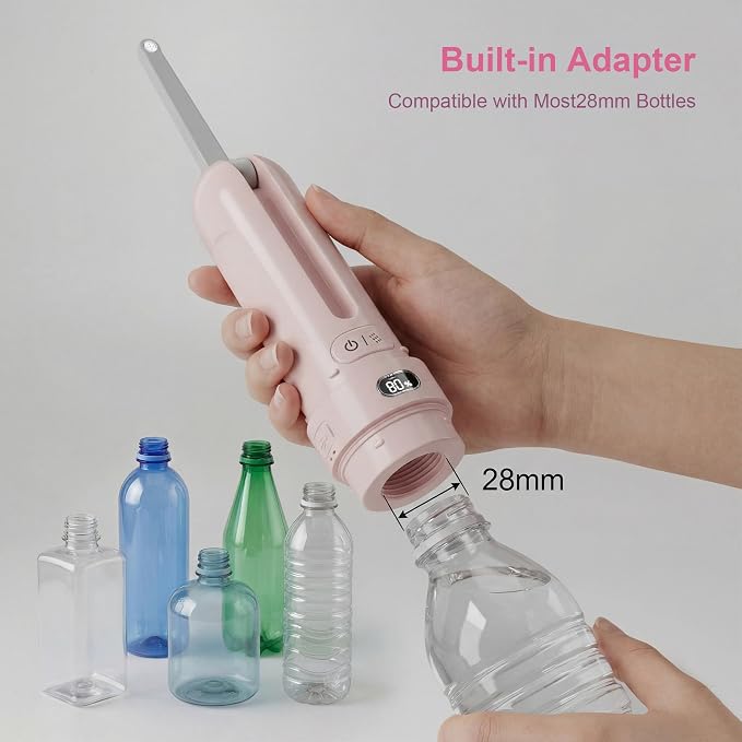 Electric Portable Bidet – Rechargeable Travel Bidet for Women Postpartum Care & Personal Hygiene | with 3 Pressure Modes for Home Travel & Camping (Pink)