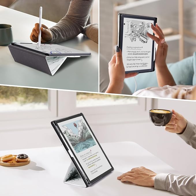 CoBak Case for 11" Kindle Scribe 3rd Generation 2025, Kindle Scribe Colorsoft with Two Viewing Angles - All New PU Leather Cover with Auto Sleep Wake, Pen Holder. Sketch Sunflower