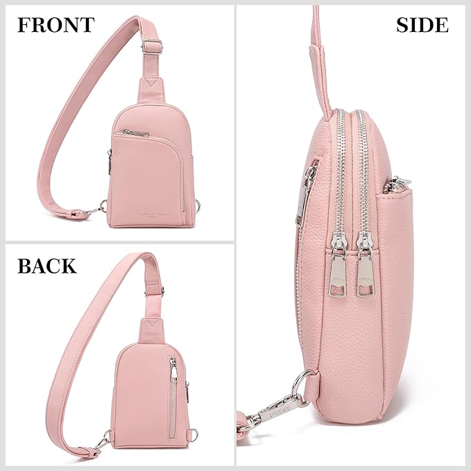 INICAT RFID Blocking Sling Bag, Anti Theft Crossbody Bag for Women Compact Travel Purses Vegan Leather