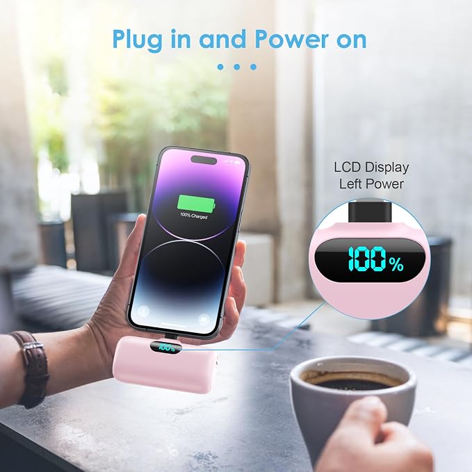 Small Portable Charger for iPhone 5000mAh, PD Fast Charging Power Bank,Mini Battery Pack Portable Phone Charger Travel Essentials for iPhone 14/14 Pro Max/13/13 Pro/12 Pro/11/XS/XR/X/8/7/6/SE Series