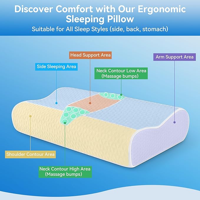 Pillow 16x24 inches - Hotel Down Bed Pillow for Sleeping, Bed Pillow for Back, Stomach, Side Sleepers
