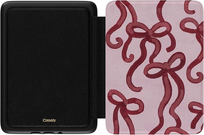 Casely Kindle Case | Love Me Knot | Mauve Bow | Compatible with 7" Kindle Colorsoft and 7" Kindle Paperwhite (12th Genernation 2024 Models)