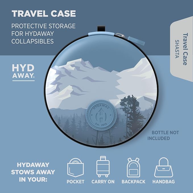HYDAWAY Hydration Travel Pack - 17oz Collapsible Water Bottle with Flip-Top Lid and Protective Travel Case - BPA-Free, Leak-Resistant, and TSA-Friendly for Commuting, Hiking, and Traveling