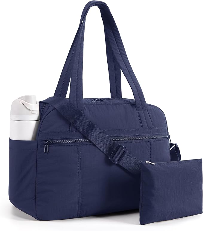 LIGHT FLIGHT Personal Item Travel Bag, Lightweight Gym Bag for Women, 20L Weekender Bag with Toiletry Pouch, Carry on Overnight Dance Bag, Navy Blue