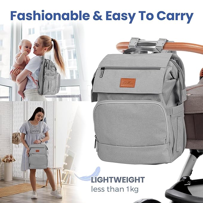 Baby Diaper Bag Backpack - Baby Bags for Boys & Girls, Large Waterproof Diaper Backpack - Baby Shower Gifts & Registry Must Haves - Travel Diaper Bags with Changing Pad & Back Zipper - Baby Boy Stuff