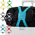 Personalized Luggage Straps Bag Bungee, 4 Pcs Custom Luggage Straps for Suitcases - Add a Bag Securely, Burst-Proof Elastic Travel Strap, High-Vis Luggage Connector Straps Adjustable 28"-95"