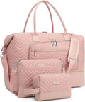 Weekender Bags for Women Travel, Under Seat Carry On Bags for Airplanes Overnight Bag with Shoe Compartment Luggage Sleeve, Foldie Travel Tote Bag Hospital Bag, Travel Gifts, Pink
