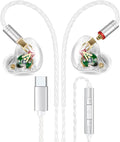 Vibes 202MC USB-C Wired Earbuds - USBC HiFi in Ear Headphones for iPhone 17/16/15 - Noise Isolating Ear Buds w/ Mic - Clear Sound, Deep Bass & Comfort-Fit Earphones - Silver Plated Cord, Carrying Case