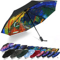SY COMPACT Travel Umbrella - Windproof Automatic Compact Umbrella for Rain, Lightest 8-Rib, Small, Strong & Portable, Durable Grip, Fits Backpack & Car, Factory Direct (UV Available)