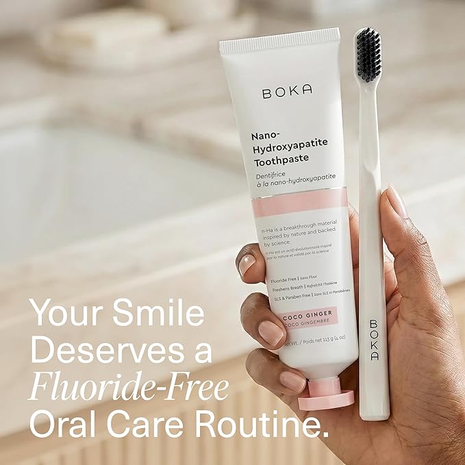 Boka Fluoride Free Toothpaste, Nano Hydroxyapatite Toothpaste, Appropriate for Sensitive Teeth - for Adult Oral Care - Coco Ginger Flavor, 4 Fl Oz 1Pk US Manufactured