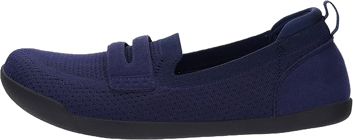 WHITIN Women's Round Toe Slip On Penny Loafers | Wide Barefoot Flats with Breathable Knit
