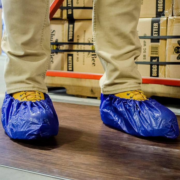 ShuBee Waterproof Shoe & Boot Covers Slip-Resistant Disposable for Plumbing Construction Floor Protection - 40 Pair