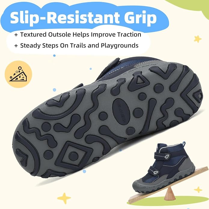 Mishansha Kids Water Resistant Hiking Boots, Boys Girls Anti Collision Anti-Skid Athletic Outdoor Adventure Trekking Shoes