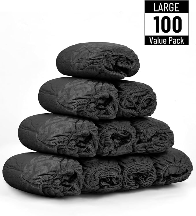 Buself 100 Count Shoe Covers Disposable Non-Slip, Premium Cloth Boot Covers, Slip-resistant, Durable, Breathable, Non-toxic, Recyclable