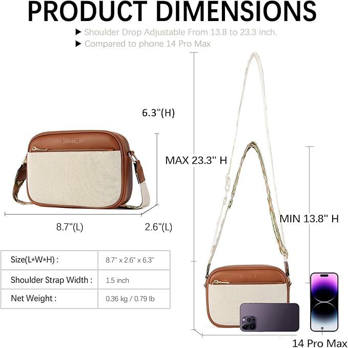 BOSTANTEN Quilted Crossbody Bags for Women Vegan Leather Purses Shoulder Handbags with Wide Strap