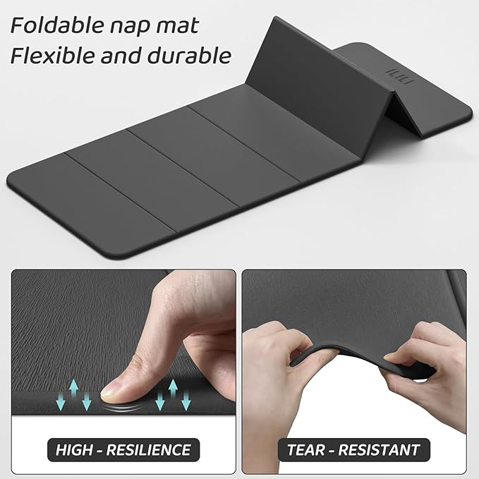 ILILI Foldable Yoga Mat 71 * 24 * 0.3'' - TPE Non-Slip Fitness Mat for Home，Waterproof & Lightweight (2lb) for Home Gym, Pilates & Stretching,Fitness Workouts