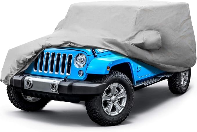 Leader Accessories Xtreme Guard Car Cover Waterproof Compatible for Jeep Wrangler 4 Door Car Cover CJ,YJ, TJ,&JK