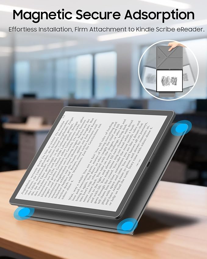 Fintie Case for 11" Kindle Scribe 2025 (3rd Gen) and Kindle Scribe Colorsoft 2025 (1st Gen), Slim Lightweight Multi-Viewing Angles Stand Detachable Magnetic Cover with Pen Buckle, Gray