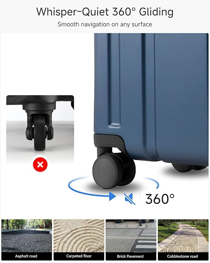 LUGGEX 28 Inch Large Checked Suitcase, L2 105L Capacity PC Hard Shell Luggage with 360° Spinner Wheels & TSA Lock, Durable Travel Bag for Extended Trips (Black, 28 Inch)
