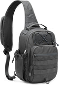 HALOVIE Anti-theft Tactical Sling Bag RFID Darkgray Military Shoulder Bag with Phone Pack EDC Molle Crossbody Bag for men