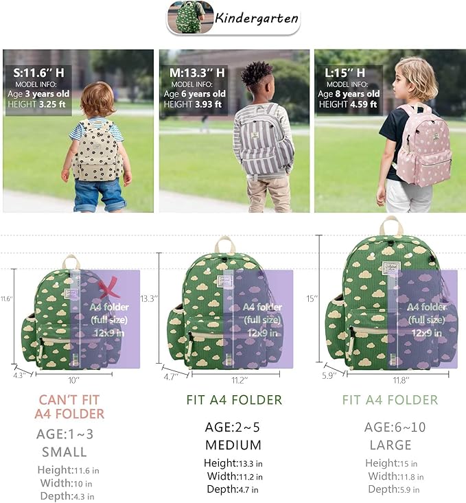 atgark Corduroy Toddler Backpack for Girls 2-5: Preschool Backpack for Girls