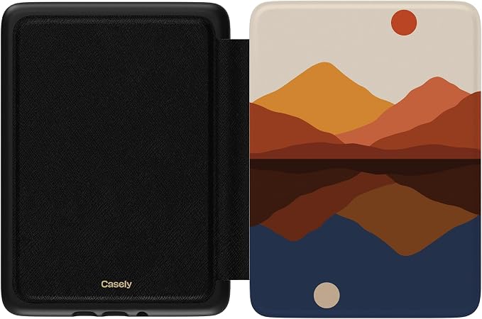 Casely Kindle Case | Opposites Attract | Day & Night Mountains | Compatible with 7" Kindle Colorsoft and 7" Kindle Paperwhite (12th Gen)
