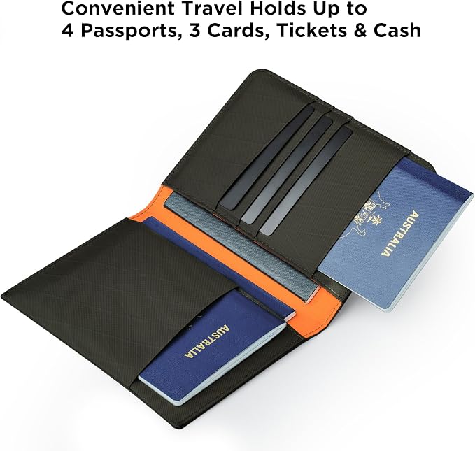 ALPAKA ARK Bifold Passport Wallet - Passport Holder with X-Pac VX21 Weatherproof Fabric, UV Proof, Passport Slot, 3 Card, Cash, Travle Documents Slots for Men Family Travel Journeys (Green)