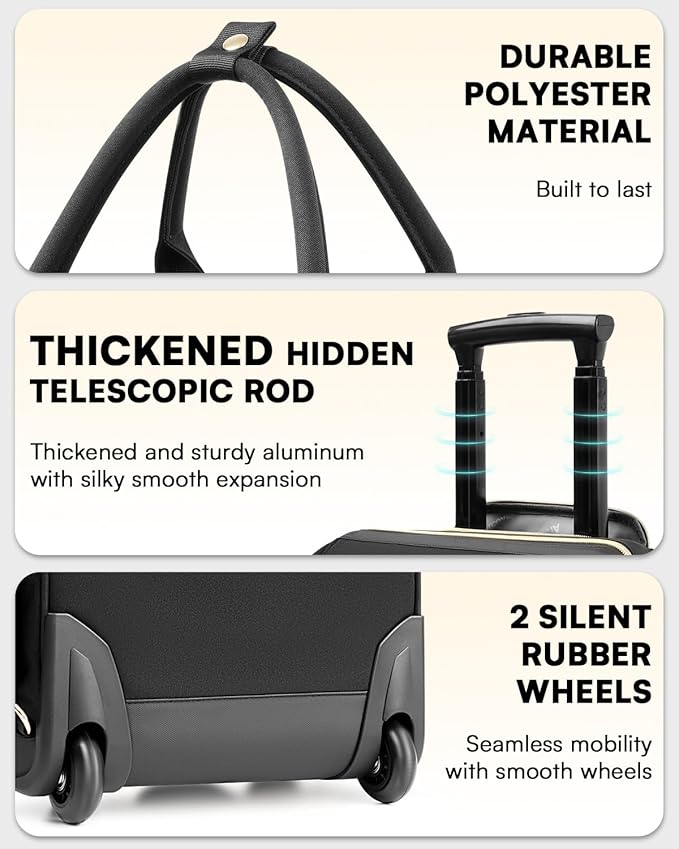 Arcoyard Rolling Backpack for Women, Travel Rolling Laptop Backpack with Wheels, Vertical & Horizontal Storage 2 In 1, Flip-Top Design, Water-Resistant Overnight College Underseat Carry on Luggage