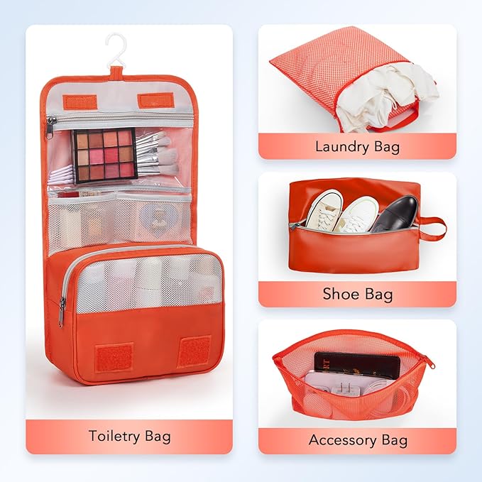 10 Set Compression Packing Cubes for Travel Essentials,Compressible Expandable Packing Cubes for Suitcase,OlarHike Luggage Garment Bags for Travel,Handy Helper for Organizing Clothes(Orange)