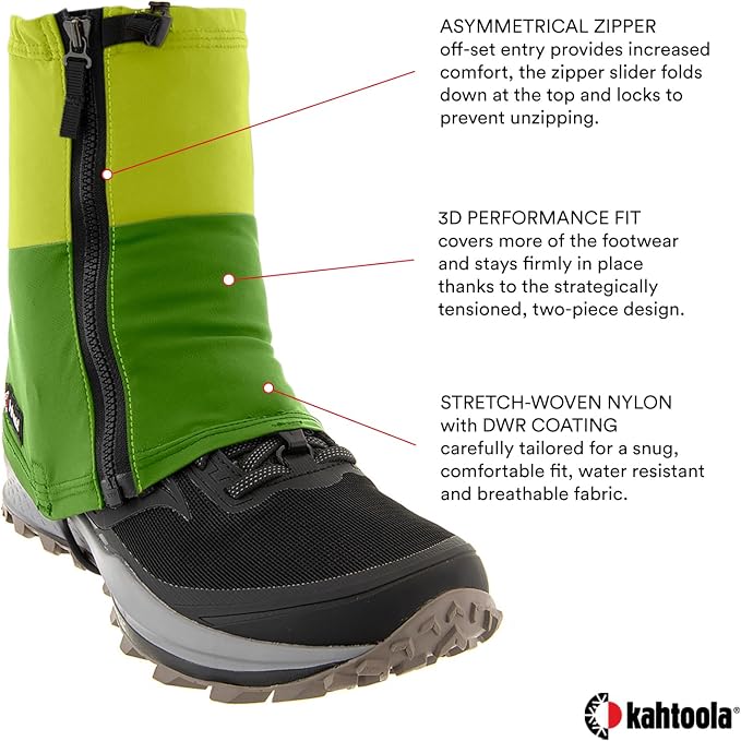 Kahtoola INSTAgaiter Mid Gaiters for Hiking, Trail Running in Mud & Snow