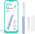 Quip Sonic Electric Toothbrush for Adults with Timer - Includes Travel Case & Replacement Brush Head - 3 Month Battery Life, Plastic Handle - Lavender
