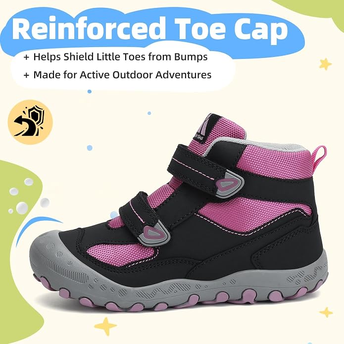 Mishansha Kids Water Resistant Hiking Boots, Boys Girls Anti Collision Anti-Skid Athletic Outdoor Adventure Trekking Shoes