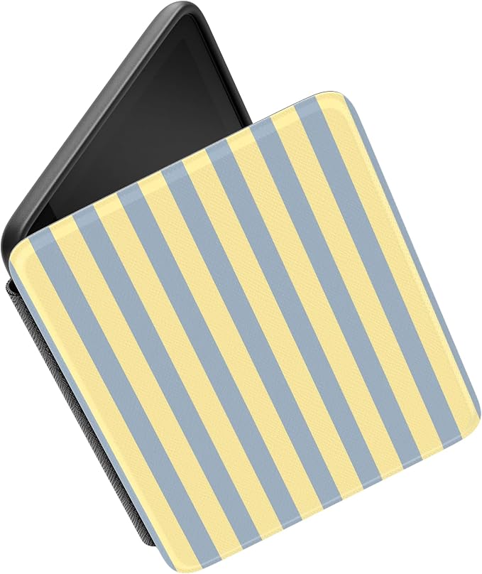 Casely Kindle Case | Coastline Stripes | Blue & Yellow | 7” Kindle Colorsoft and 7” Kindle Paperwhite (12th Gen)