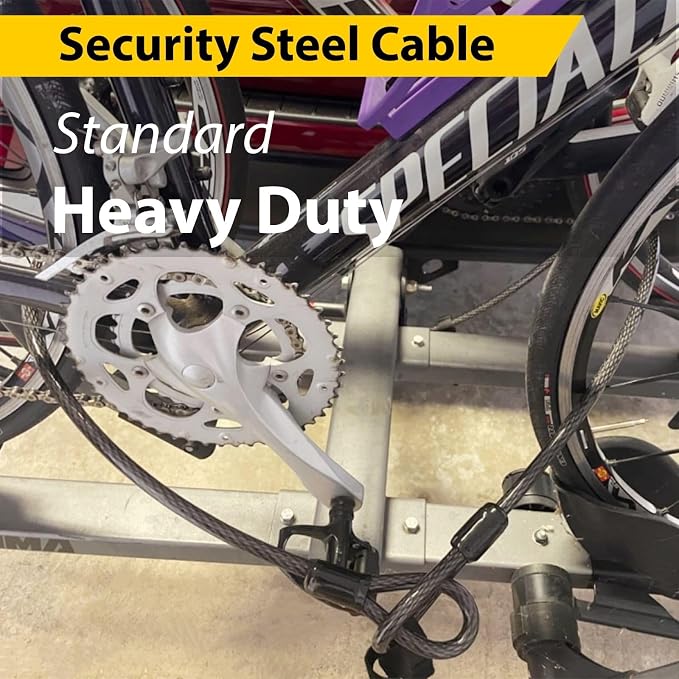 DELSWIN Heavy Duty Security Cable with Loops - 30FT Long Bike Lock Cable, 3/8 Inch (10mm) Thick Cut-Resistant Braided Steel Cables, Vinyl Coated for Bicycle, Boat, Kayak, Generator, Outdoor Patio Set