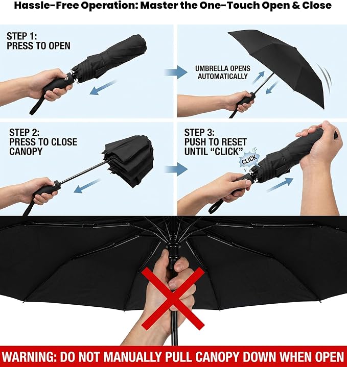 SIEPASA Windproof Travel Compact Umbrella-Automatic Umbrellas for Rain-Compact Folding Umbrella, Travel Umbrella Compact, Small Portable Windproof Umbrellas for Men Women Teenage. (Wine Red)