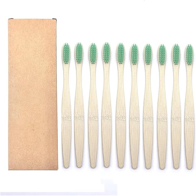Manual Toothbrush 10PCS Colorful Toothbrush Set Soft Bristle Teeth Whitening Toothbrushes Soft Care Toothbrush(10PCS Green Color)