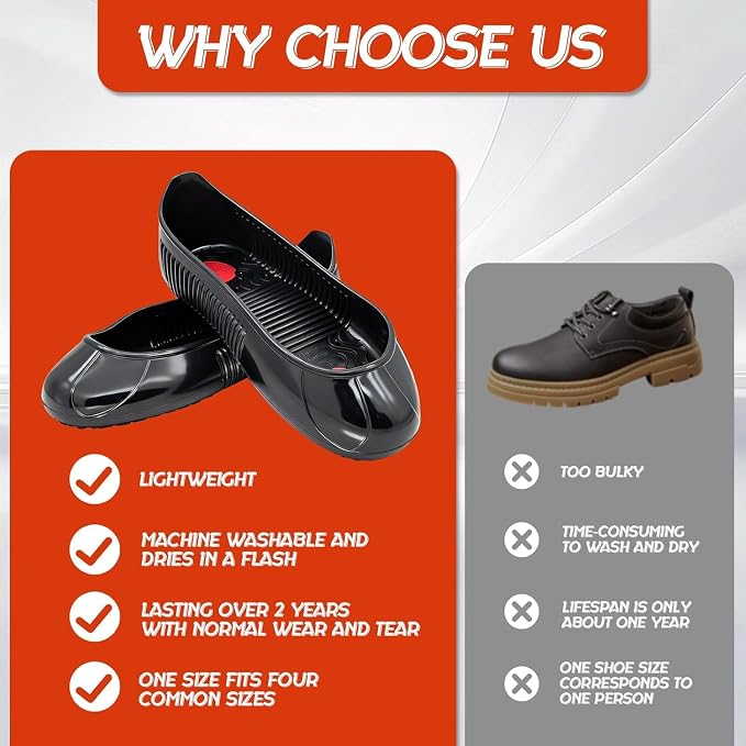 CE/ASTM Non-slip & Waterproof Rubber Overshoes,Crew Guard Fuel oil Resistant (FO) Anti-Slip Safety Protectors Shoe Covers for Kitchen/Medical/Industry Essentials XL（US10.8-13）