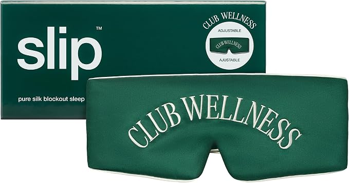 Slip Pure Silk Blockout Sleep Mask – Comfort Mask Made with Slipsilk™ 100% Mulberry Silk, Adjustable Strap, Light-Blocking Eye Mask for Deep Sleep & Travel – Club Wellness