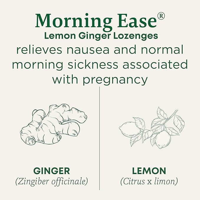 Traditional Medicinals Organic, Morning Ease Lozenges, Lemon Ginger Supports Pregnancy Nausea Relief & Morning Sickness Associated with Normal Pregnancy 30 Individually Wrapped Lozenges, (Pack of 2)
