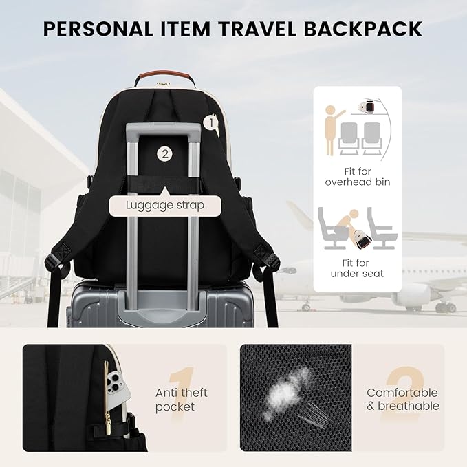 LOVEVOOK Lunch Backpack with Lunch Compartment,17 Inch Laptop Work Travel Insulated Cooler Backpack,Waterproof College Teacher Lunch Bag Box,Gifts for Men Women,White-Bean Green-Dark Olive Green