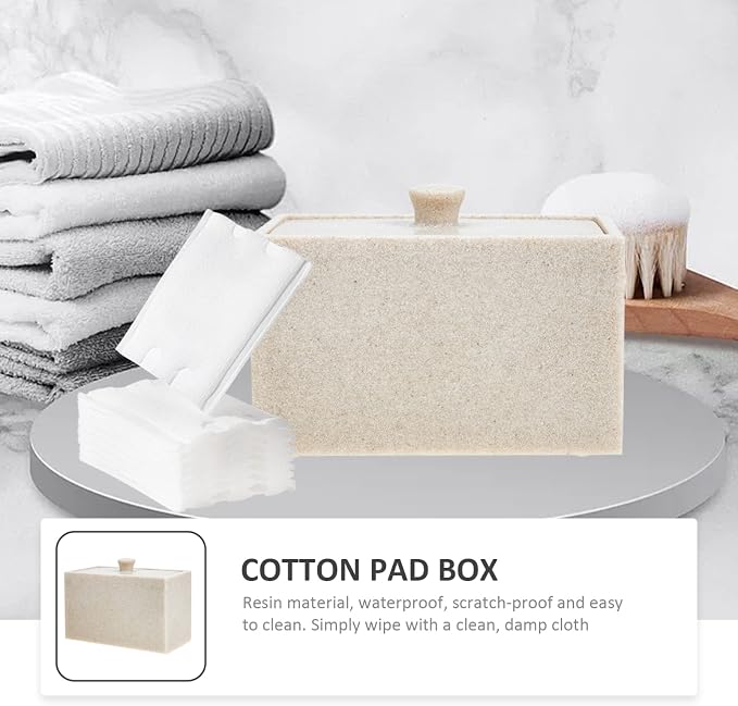 Zerodeko Cotton Swabs Storage Case Lid Compartment Cotton Pad Organizer for Bathroom Premium Quality Container Space-saving Design for Tidy Organization