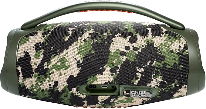 JBL Boombox 3 - Portable Bluetooth Speaker, Powerful Sound and Monstrous bass, IPX7 Waterproof, 24 Hours of Playtime, powerbank, PartyBoost for Speaker Pairing, eco-Friendly Packaging (Squad)