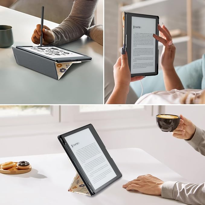 CoBak Stand Case for E-Reader case - Premium Folio Leather Cover with Pen Holder, Auto Sleep/Wake - Compatible with 10.2 Inch(2022/2024 Release)