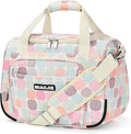 Underseat Carry On Luggage Lightweight Travel Tote Weekender Bag Overnight Duffle Bag for Travel, Travel Essentials Personal Item Travel Bag for Women, Corduroy Colorful Plaid-16Inch