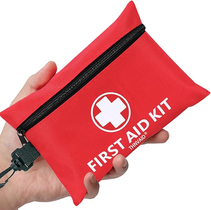 Mini First Aid Kit - 147 Piece Small First Aid Kit,with Rotatable Buckle Ideal for Cars, Schools, Sports, Homes, Travel, Camping, Hiking ﻿