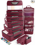 Veken 10 Set Packing Cubes for Travel Essentials, Suitcase Organizer Bags in 4 Sizes, Carry-On Luggage Accessories with Large Laundry Bag & Passport Holder, Must-Have for Airplane, Road Trip & Camping