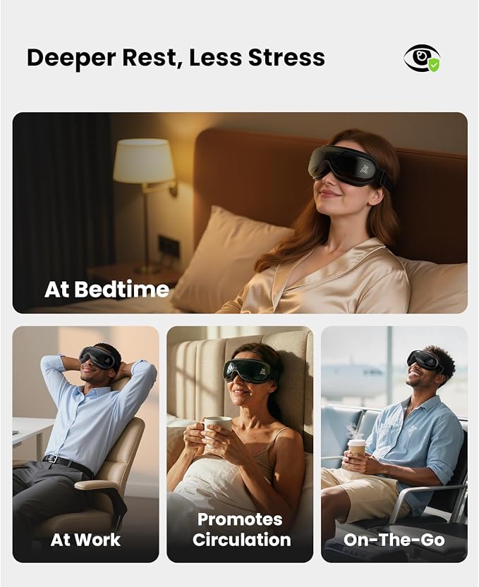 BOB AND BRAD Eye Massager with Heat FSA Eligible HSA, EyeOasis 2 Heated Eye Mask for Dry Eye Relief, Birthday Gifts for Men Women Husband Relax, Temple Massager for Eye Strain Migraine Stress Relief